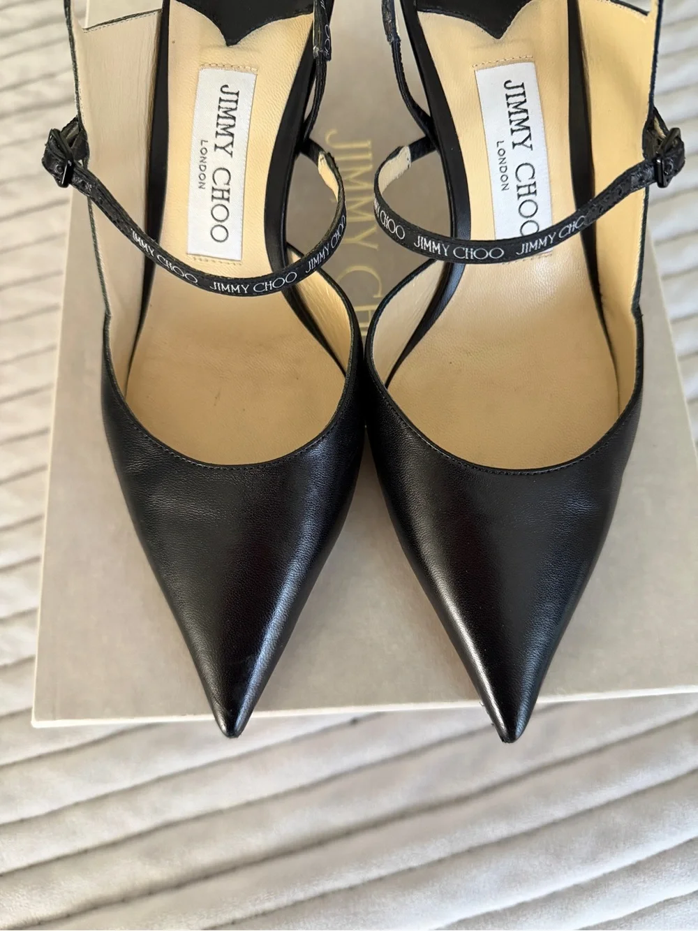 Jimmy Choo Ray 65 Black Leather Pumps | Size 36.5